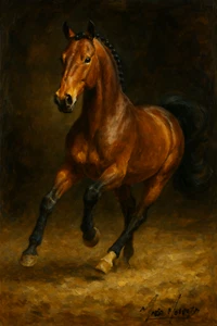 Original Limited Edition Canvas Print Mario Mendoza Animal Horse Steed Wild - Picture 1 of 6