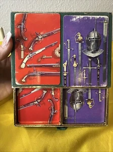 Vintage Congress PinoclePlaying Cards Set Of 2 Decks Antique Gun Medieval Swords - Picture 1 of 3