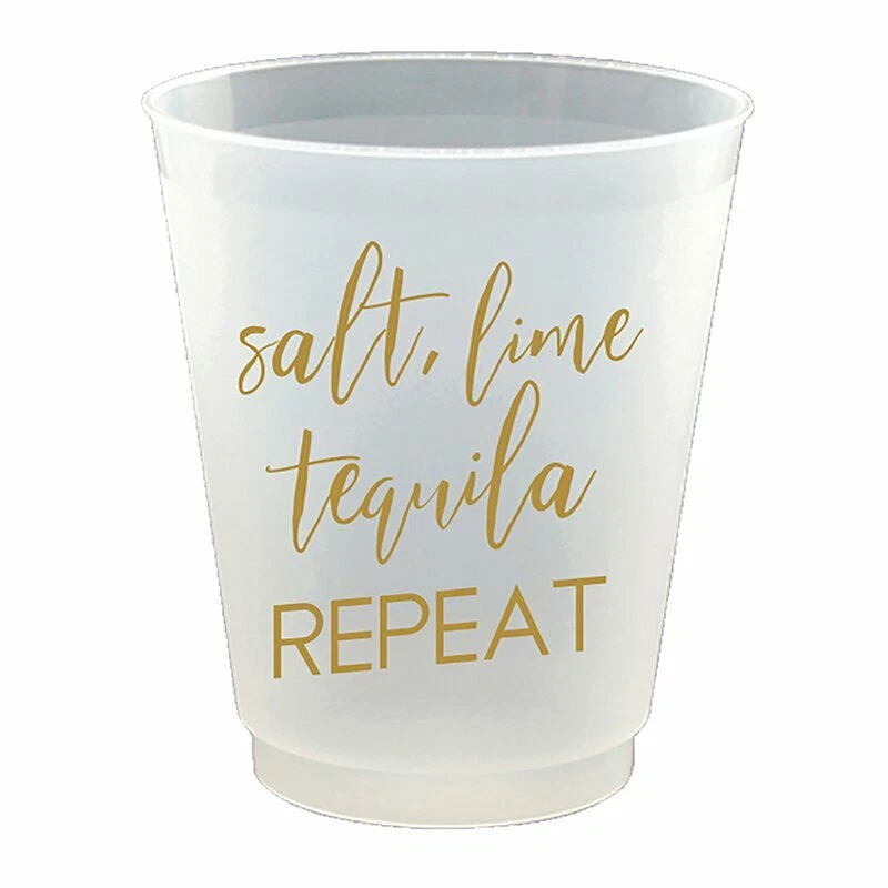 Vasos de chupito acrílico "Salt Lime Tequila Repeat" 4 oz, paquete de 8 Foto 1 de 1
