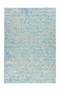 Finish 125 Türkis Gold 120x170 Hochwertiger Teppich Wohnzimmer Leder Metallic - Bild 1 von 4