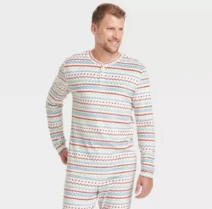 Men's Fair Isle Print Snuggly Soft Holiday Pajama Shirt - Wondershop M - Picture 1 of 2