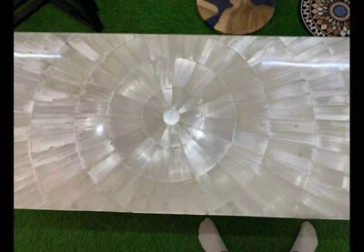 Custom Selenite Dining Table Bar Counter Crystal Stone Enteryway Furniture Decor - Image 1 of 4