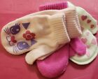 3 PACK KIDS FINGERLESS GLOVES/MITTENS PINK CAT/SOLID WHITE HEARTS WARM &TOASTY 