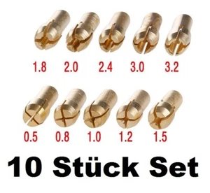 10 tlg Spannzangen Set Ø 0,5 - 3,2 mm Spannfutter Dremel Proxxon Bohrfutter 10x - Bild 1 von 4