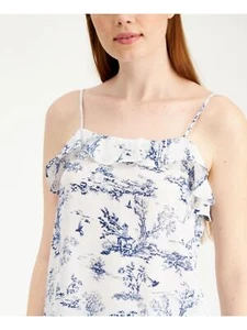 MSRP $49 Bar III Womens Printed Toile Ruffled Camisole White Size XS - Picture 1 of 1