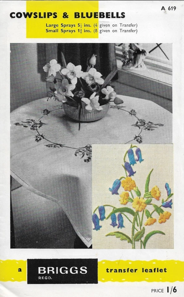 BRIGGS Transfer leaflet-Cowslips & Bluebells -Beautiful - Image 1 of 1