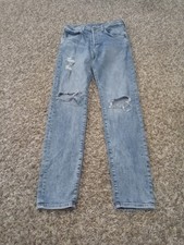 & Denim H&M Jeans Mens 26x29 Distressed Skinny Button Fly Cotton Stretch