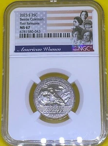 2023 S Bessie Coleman Quarter 25c NGC MS67 American Women Series - Picture 1 of 5