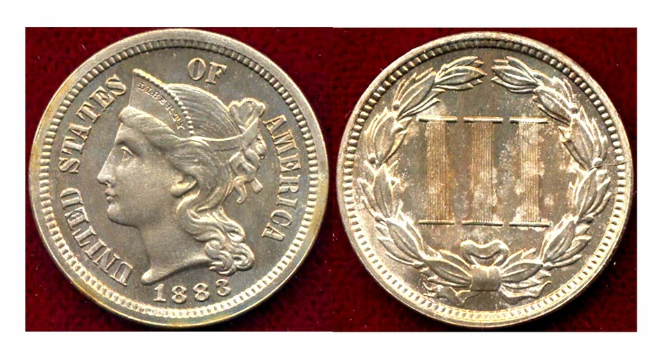 1883 Nickel 3C-LOW MINTAGE IN PROOF 6609 -2Cents++ - Image 1 of 1