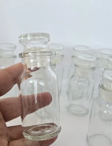 Glass Spice Apothecary Jar Bottles Marked Japan w/Stopper 4" Vintage Lot of 12 - Picture 1 of 11