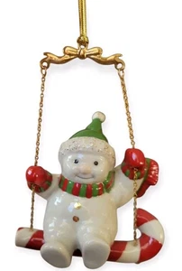 Lenox 2004 schwingender Schneemann Ornament 6339360 Porzellan Weihnachten Zuckerstange  - Bild 1 von 4