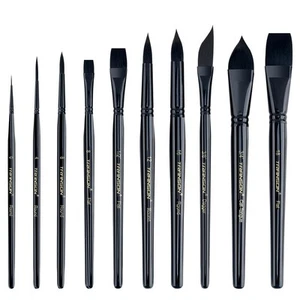 10pcs Natural Watercolor Paint Brush Set Professional for Watercolor Acrylic ... - Picture 1 of 8