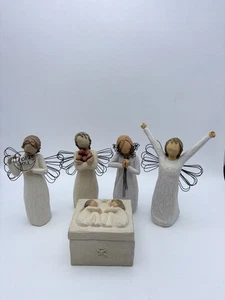 Willow Tree Lot 5 Figurines Trinket Box. Angels, Friendship Courage Health - Picture 1 of 9