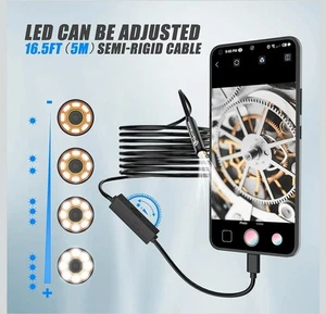 1920P Dual Lens Endoskop Schlange Inspektionskamera Typ C Endoskop (16,5 Fuß/5 m) - Bild 1 von 5