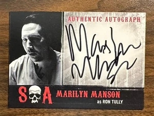 Marilyn Manson as Ron Tully SONS OF ANARCHY Seasons 6 & 7 Autograph Card Auto - Picture 1 of 2