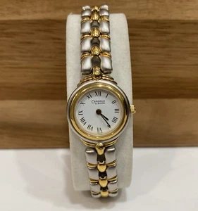 Caravelle Bulova Watch Women 22mm Silver Gold Two Tone 46L46 New Battery 7.5” - Picture 1 of 13