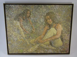 Bailarina Bailarina ORIGINAL Niña Mujer PINTURA Sobre Lienzo POR WILLIAM TACKE 28x22 - Imagen 1 de 9