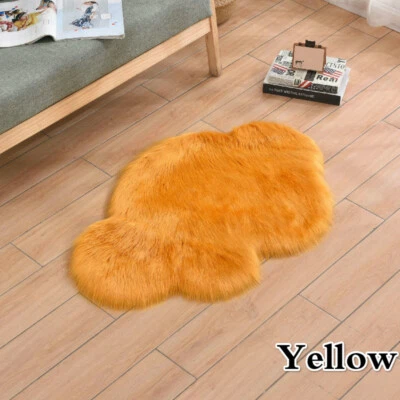 Tapete Salsicha Tapete de Lã de Pele Sintética Formato de Nuvem Cobertor de Pelúcia Sala de Estar Quarto - Imagem 1 de 4