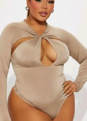 Moda Nova Precioso Moca Microfibra Tanga Sumergir Body Talla Grande 3X, 22/24 Foto 1 de 4