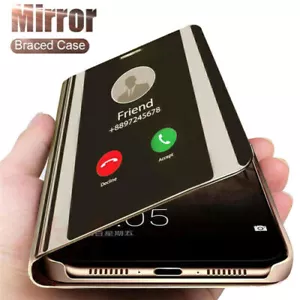 For Samsung A13 A35 A54 A53 A55 A16 5G View Mirror Leather Flip Stand Case Cover - Picture 1 of 27