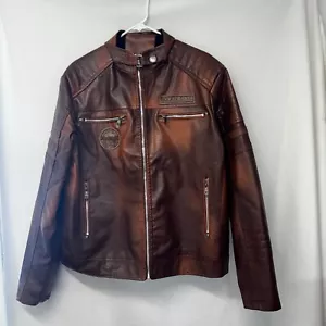 Cafe Racer Lederjacke braun groß Leder Biker Style - Bild 1 von 11