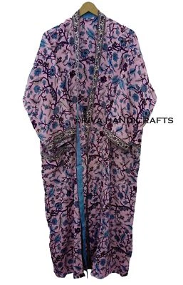 Parche de seda indio hippie Rasgulla estampado bebé rosa playa cubierta ropa para dormir kimono Foto 1 de 4