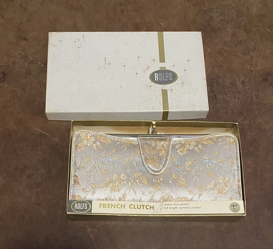 Vintage ROLFS Setmaker Tapeçaria Feminina Carteira Clutch Couro de Vaca Suave Nova na Caixa - Imagem 1 de 4