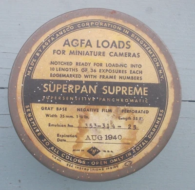 Винтажные миниатюрные фотоаппараты 1940 Agfa Loads негативная пленка сверхчувствительная панхрома - Изображение 1 из 4