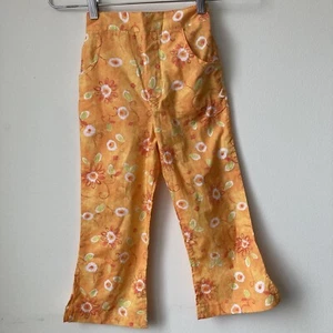Kaboo Long Pull On Pant Girls Sz 8 Cotton Orange Flower Print New Nwt Boutique - Picture 1 of 8