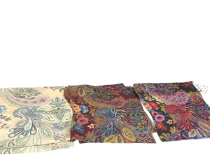 10 Quilt Block Cut Pieces Cotton Fabric 15.5 x 12.5 inches Paisley 3 Patterns - Picture 1 of 10
