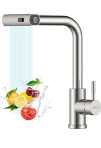 Appaso Grifo Grifo Cocina Tirable Plata Cascada y Spray Mezclador - Imagen 1 de 11