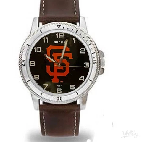 San Francisco Giants Mens Classic Sports Watch NEW Brown Leather Band Cover