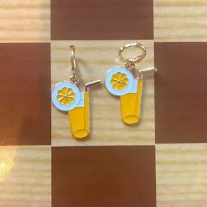 Gold plated lemonade dangle earrings - Imagen 1 de 3