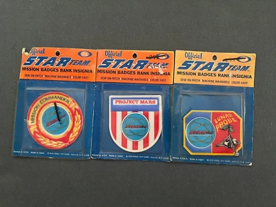 Parches oficiales vintage del equipo estrella. Juego de 3 SELLADOS. 1970. Ideal Toy Corp. Foto 1 de 4