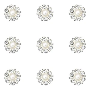 50 pcs Rhinestone Pearl Buttons Accessory Decoration Set for DIY Scrapbooking... - Picture 1 of 9