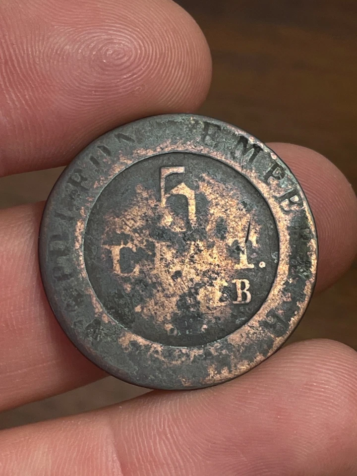 Moneda Francia 5 Céntimos Napoleón I 1808 BB Estrasburgo (10-45/1) Foto 1 de 3