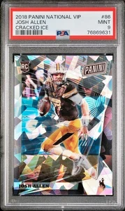 2018 Panini National VIP Rookie /50 Cracked Ice Prizm #86 Josh Allen RC SP PSA 9 - Picture 1 of 10