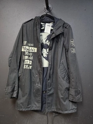 Vintage Y2K Hysteric Glamour Jacket Kurt Cobain Size Medium Black Trench Coat - Image 1 of 4