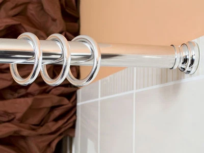 Alluminio Anodizzato Asta per Tenda Doccia Cromato Opaco Argento 125 - 220 CM - Immagine 1 di 2