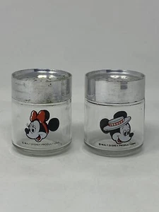Vintage Walt Disney World Mickey & Minnie Mouse Glass Salt & Pepper Shakers - Picture 1 of 6