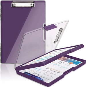 Clipboard with Storage, 8.5x11, Side Open, Nursing Clipboard, Dark Purple - Picture 1 of 12