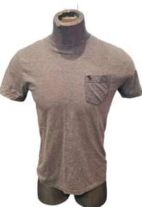 Abercrombie & Fitch Muscle T-Shirt Men's M Gray Tiny Pinstripes - Picture 1 of 7
