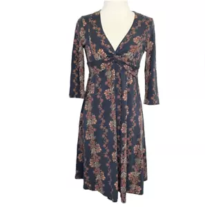 Patagonia Women's S Organic Cotton Winnow Dress Twist Front V-neck Floral Print - Picture 1 of 10