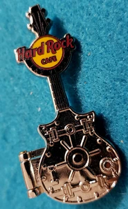 LAS VEGAS 3D SILVER HINGED OPENING VAULT SAFE GUITAR Hard Rock Cafe PIN LE - Picture 1 of 2