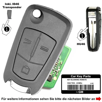 Ricambio auto radio pieghevole chiave per Opel Chevrolet Antara Epica Captiva HU46