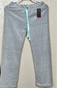 Womens Lounge Pajama Pants Large Gray Plush Super Soft Loose Fit Elastic Waist - Picture 1 of 5