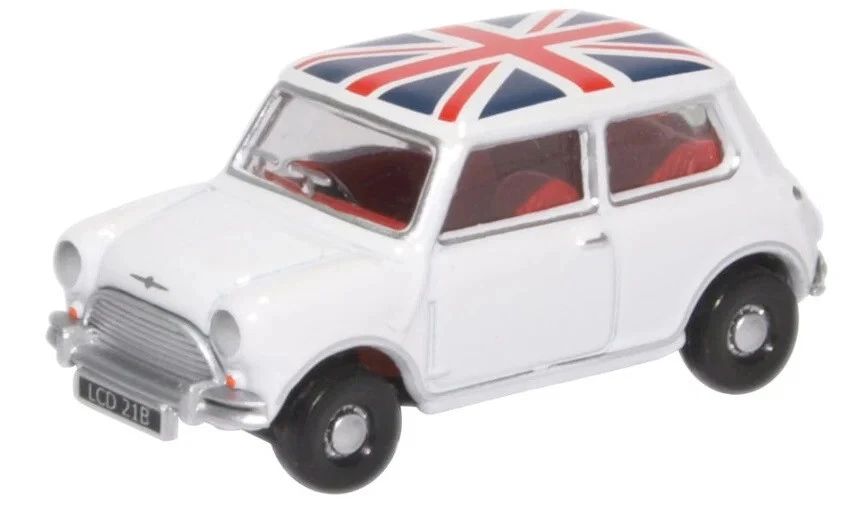 Oxford Diecast Austin Mini Cooper White Union Jack 1:76 US IMPORT DUTIES PAID - Image 1 of 1