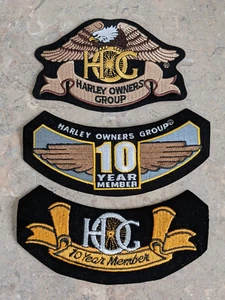 Harley Davidson Lot of 3 HOG Patches 10 Year Member - Picture 1 of 7