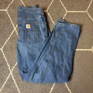 Carhartt ruffed flex relaxed fit blue denim jeans 5 pocket Size 29x32 - Picture 1 of 5