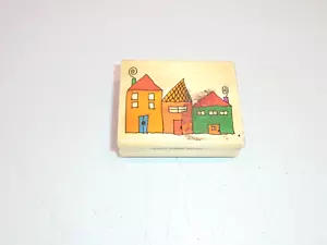 Row of Houses House Rubber Stamp - Bild 1 von 3